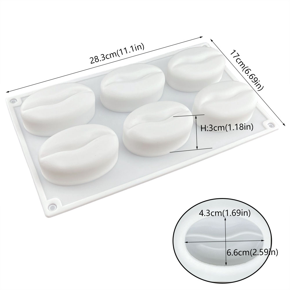 1pcs Coffee bean shape Cake Silicone Mold for DIY Bread Chocolate Dessert Brownies Baking Mould