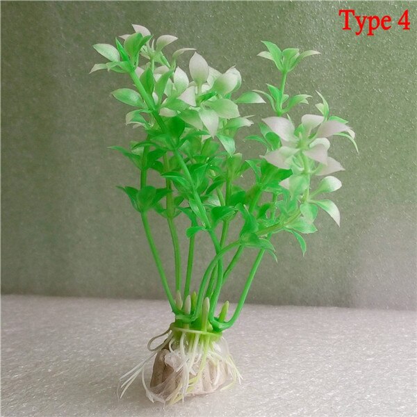 1 stk plastik akvarieplanter plantas kunstige vidunder fisk plante tilbehør akvarie ornament indretning: Type 14