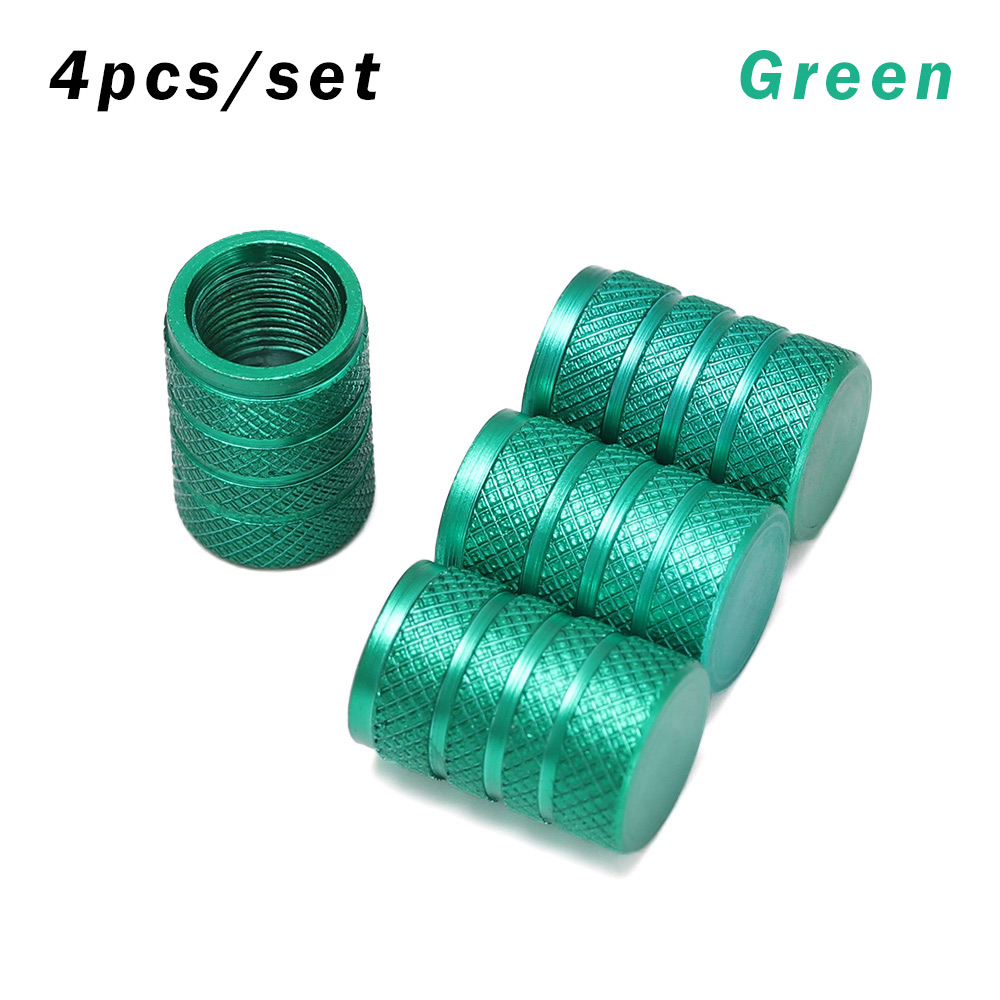 1/4Pcs Universal Dustproof Aluminium Alloy Bicycle Cap Wheel Tire Covered Car Truck Tube Tyre Bike Accessories: Green