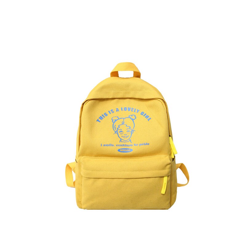 Menghuo Preppy Style Women Backpack for School Teenager Girls School Bag Ladies Canvas Fabric Backpack Female Bookbag Mochilas: Yellow