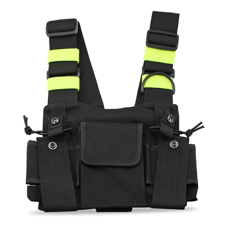 Radio Pocket Radio Borst Harnas Borst Front Pack Pouch Holster Vest Rig Carry Case Voor 2 Way Radio Walkie Talkie voor Baofeng: Yellow