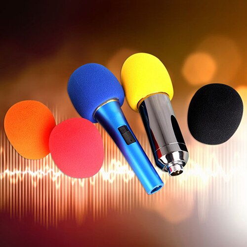 Herbruikbare Verdikking Microfoon Spons Deksel Foam Bal Type Mic Voorruit 5 Kleuren Ktv Dj Winddicht Wasbaar Mic Mouw