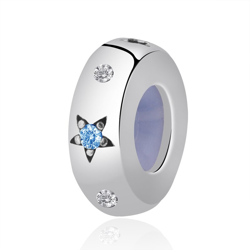 Authentic 925 Sterling Silver Smooth Round Spacer Stopper Beads Fit Original Bracelets For Jewelry making: Sea star