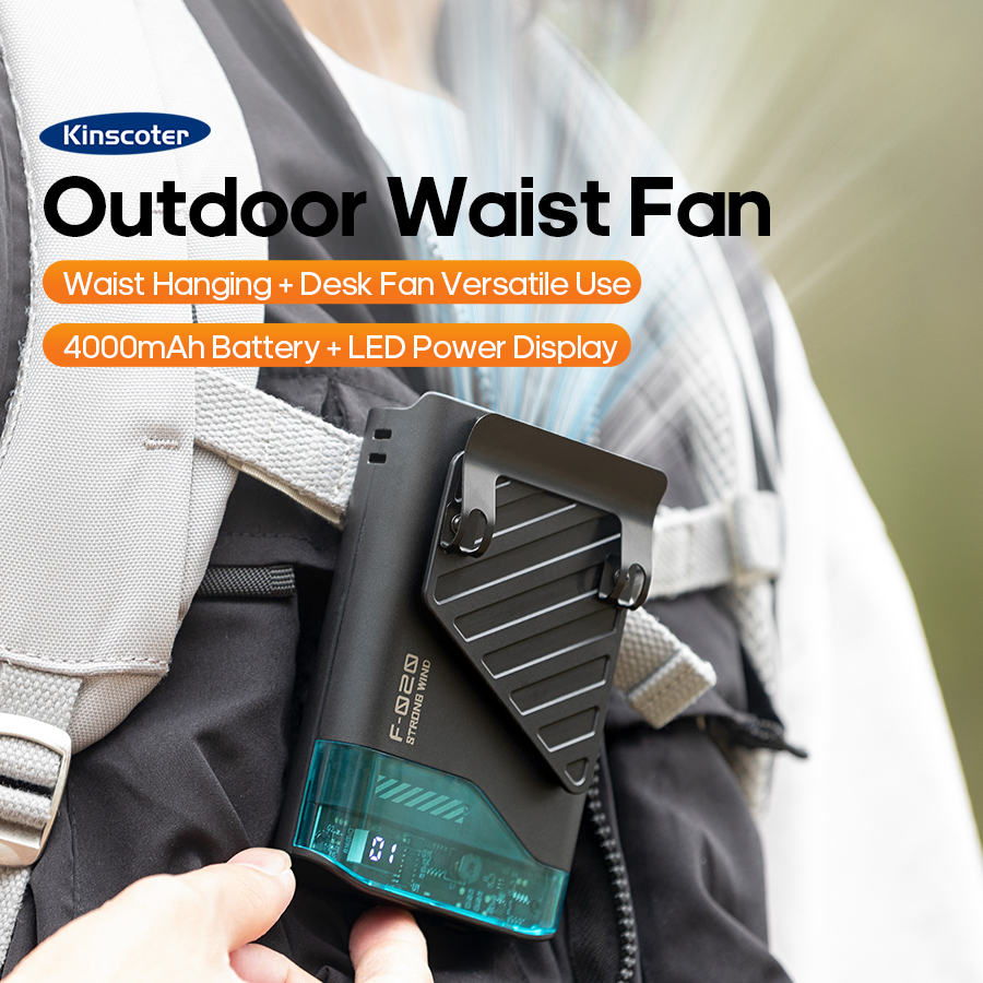 Mini 4000 mAh draagbare reisventilator 5 windsnelheden Camping Outdoor draagbare ventilator Oplaadbare koelventilator met LED-voedingsdisplay