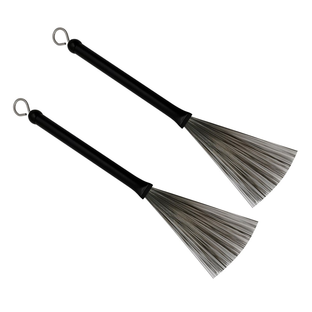 2Pcs Metal Wire Drum Brushes Cleaning Tool Portable Jazz Musical Retractable Sticks Musical Accessories Snare/Jazz Drum Brushes: black