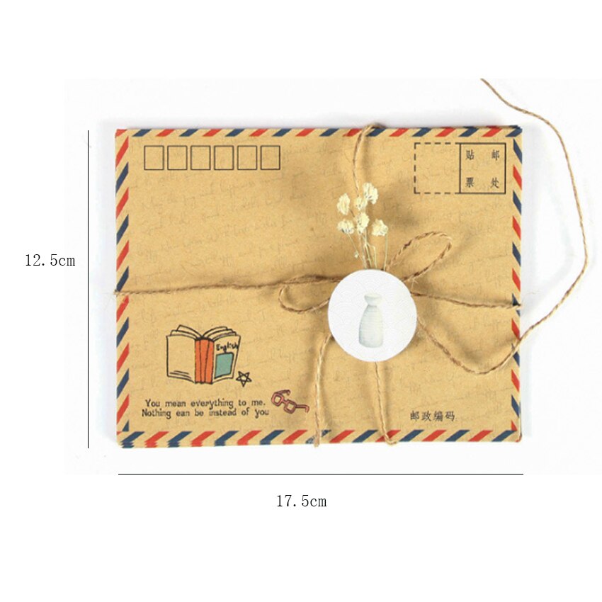 Sobre de papel Kraft Vintage B6 para oficina y escuela, suministros de papelería para postales, DIY, bonito, 8 unids/lote