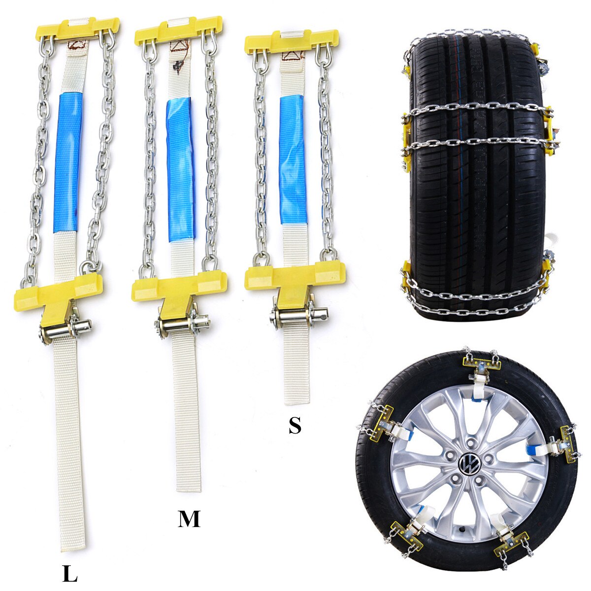 S/M/L Universele Anti-Slip Auto Sneeuw Modder Chain Wheel Tyre Riem Legering Staal Nood anti Slip Sneeuwkettingen Voor Rijden