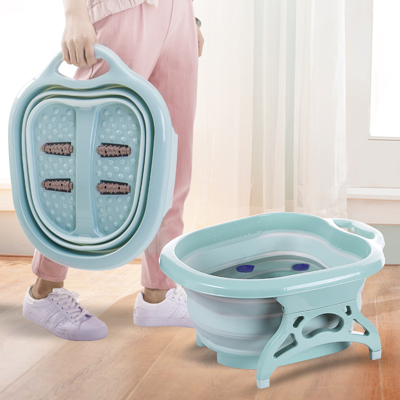 Cubo de baño plegable para masaje de pies, productos de baño para Sauna, bañera y pedicura