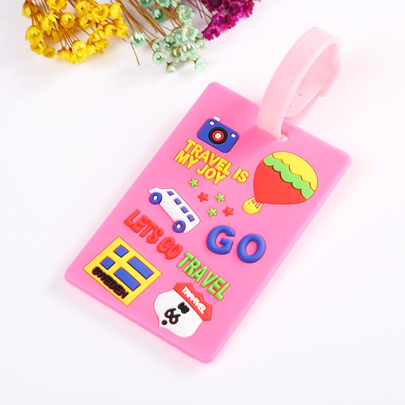 Lovely Cartoon Animal Giraffe Luggage Tag Travel Accessories Silica Gel Suitcase ID Address Label Baggage Name Tags: K