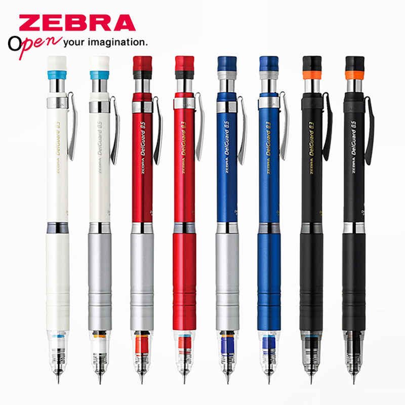 Crayon mécanique zèbre japonais, 1 pièce, DelGuard MA86, tige métallique, Center de gravité bas, empêche la rupture du plomb, 0.3/0.5mm