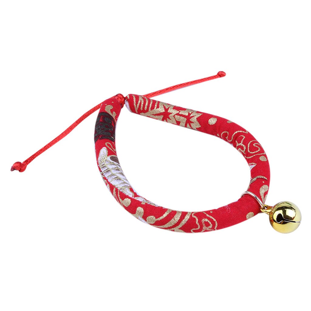 Kat Kraag Met Bel Hanger Verstelbare Cartoon Huisdier Bel Hanger Kraag Leuke Ketting Kraag Kleine Kat #0211y10: Rood / L