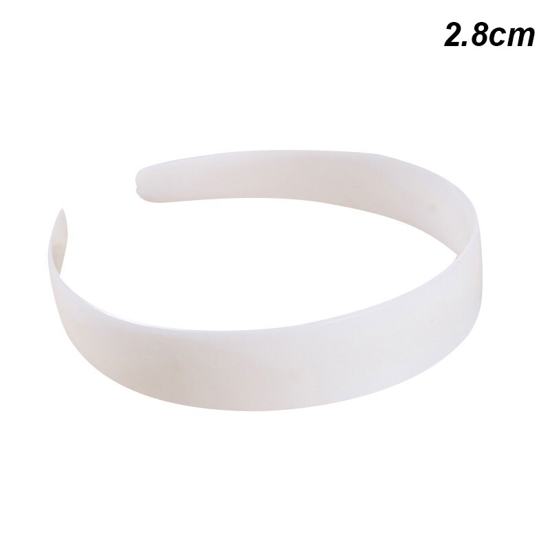 Neue 10 teile/los 2.5/2.8/3.8/4 cm breite Kunststoff Flache Stirnband für Frauen Mädchen Schwarz Weiß haarbänder Pad für DIY Lünette Reifen Material: 02 Weiß 2.8cm weit