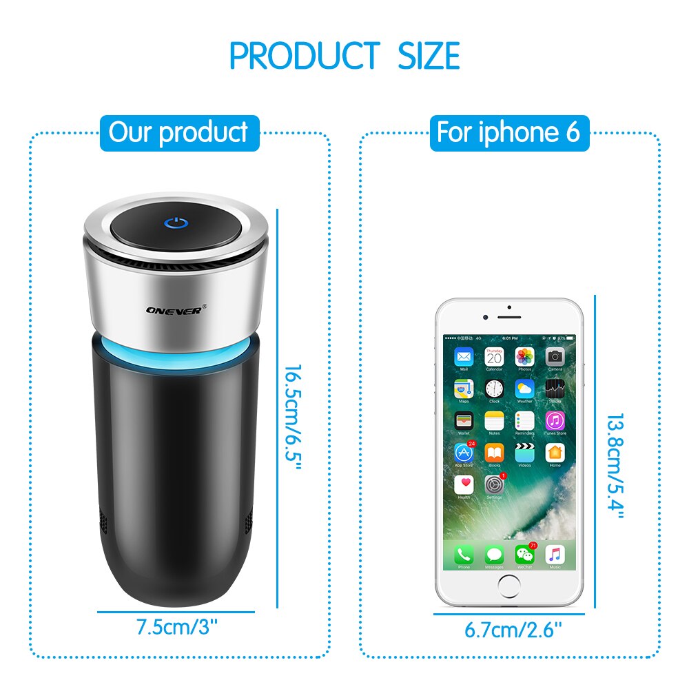 TiOODRE-purificador de aire PowerfulCar, ambientador de aire ionizado de iones negativos de 12V, nebulizador automático, taza de eliminación Pm2.5, cargador de coche