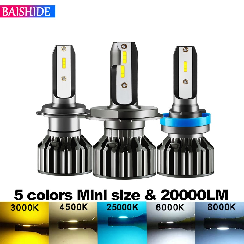 20000LM H7 H4 LED 4500K 6000K 8000K 3000K HB3 HB4 9005 9006 H3 H1 H8 H11H9 9012 Turbo Led faro de coche CHIP CSP bombillas de luz antiniebla