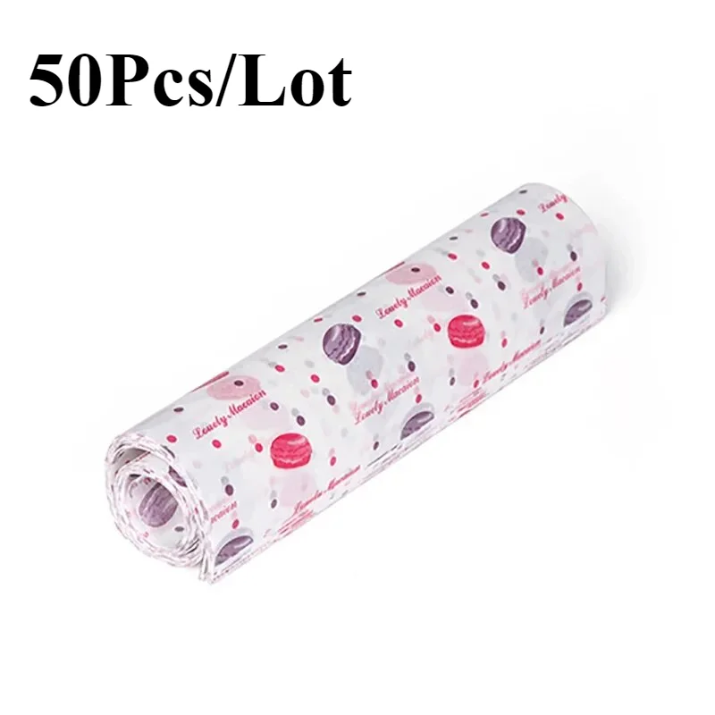 50Stck/1viel Wachs Papier Lebensmittel Verpackung Geschenkpapier Lebensmittel Klasse Fett Papier für Brot Sandwich Burger Ölpapier backen Werkzeug backen: Schokolade