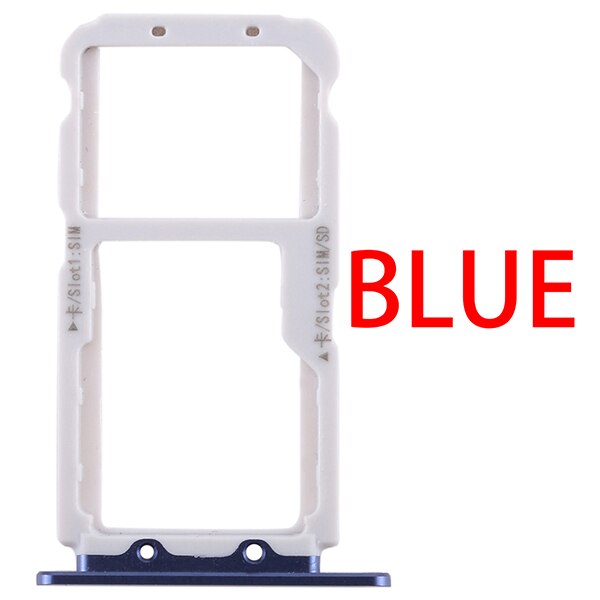 Voor Huawei Honor View 10 \ V10 Sim Card Tray + Sim Card Tray / Micro Sd-kaart: Blauw