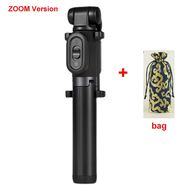 Xiaomi Mi Zoom Tripod Selfie Sticks With Bluetooth-compatible Remote For Xiaomi Phone Foldable Extendable 360° Rotatable: black