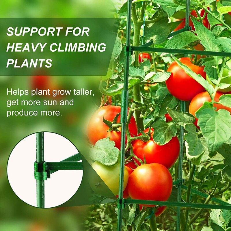 Garden Stakes Plant Support Plastic Coated Steel Plant Stake 15.7 Inch Plant Stakes Set for Climb Plant (145 Pieces)