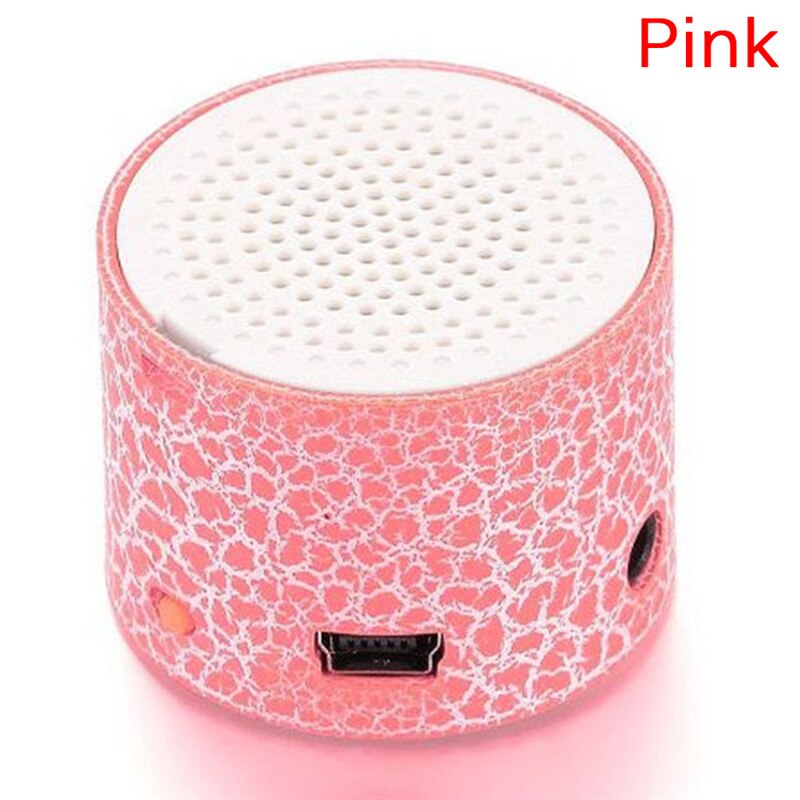 MP3 LED Light Portable Stereo Bass Speakers Travel Music Player Speaker Support TF Card Nice for Children: Pink