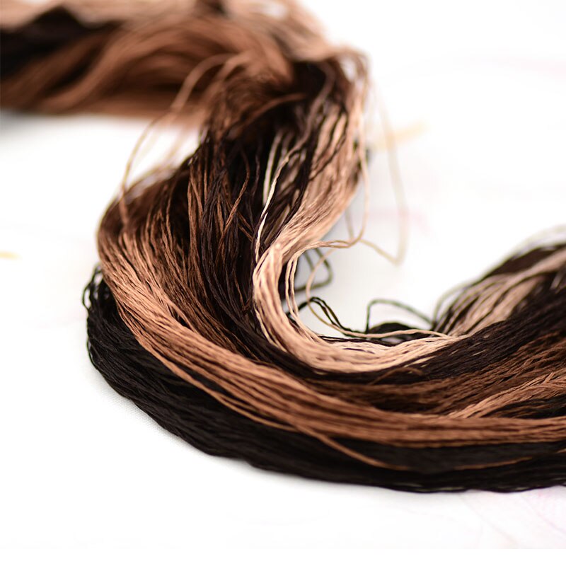 1pcs 100% silk thread hand embroidery embroider cross stitch 400m silk embroidery thread brown series 10 gradient colors