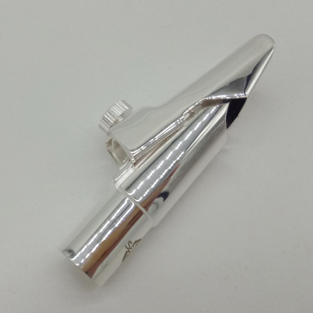 Brand Silver Plated Tenor Soprano Alto Saxophone Mouth Piece Sax Metal Mouthpiece + Cap + Ligature Size 5 6 7 8 9