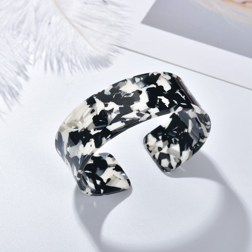 Schildpad Acryl Armband Vrouwen Acryl Leopard Resin Open Manchet Bangle Voor Bohemen Mode Bijoux: 17