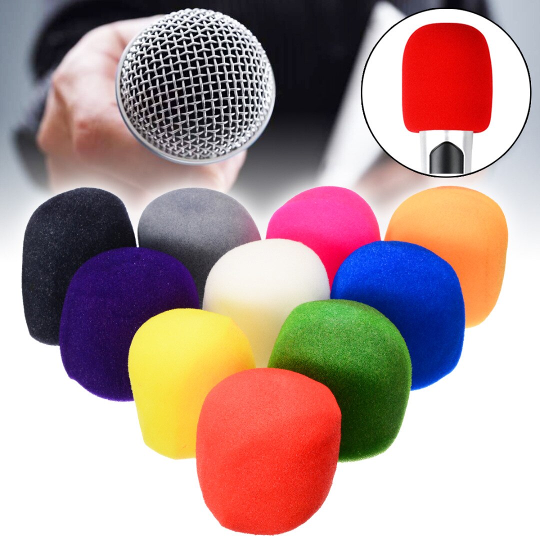 Verkoop 10Pcs Multi Kleur Handheld Stage Bal Vorm Microfoon Voorruit Foam Mic Cover Stage Microfoon Spons