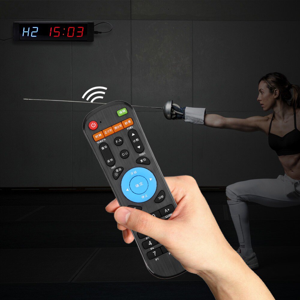 Training Timer LED Display Electronic Clock Stopwatch Interval Timer Prescise Wall Clock with Remote for Gym Fitness Training