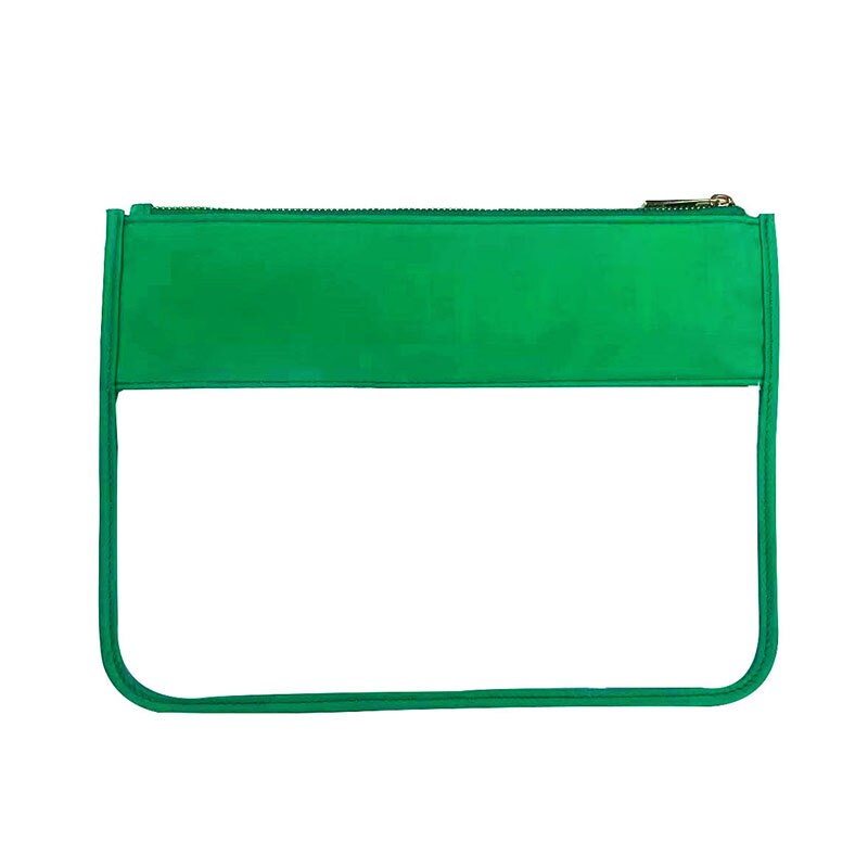 Przezroczysta kosmetyczka przenośna kosmetyczka podróżna pędzel kosmetyczny futerał do przechowywania o dużej pojemności kosmetyczka Snack Pack: Green
