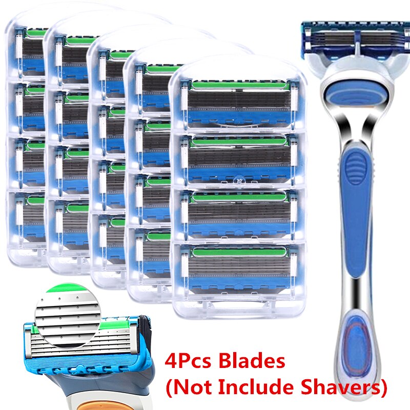 4 Stuks Goede Mannen Veiligheid Scheermesjes Gezichtsverzorging Handleiding Scheren Blades Cassette