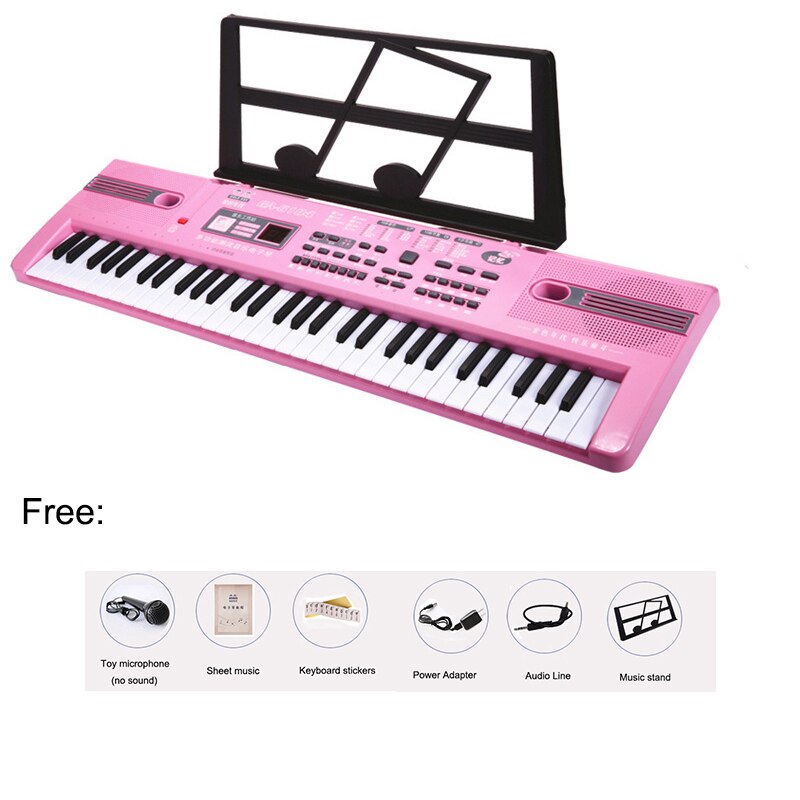 Neue 61 Tasten Digital Klavier Art Klavier Multi-funktion Musical Klavier eltern-Art-Spiele freundlicher Ausbildung Musik instrumente: Rosa