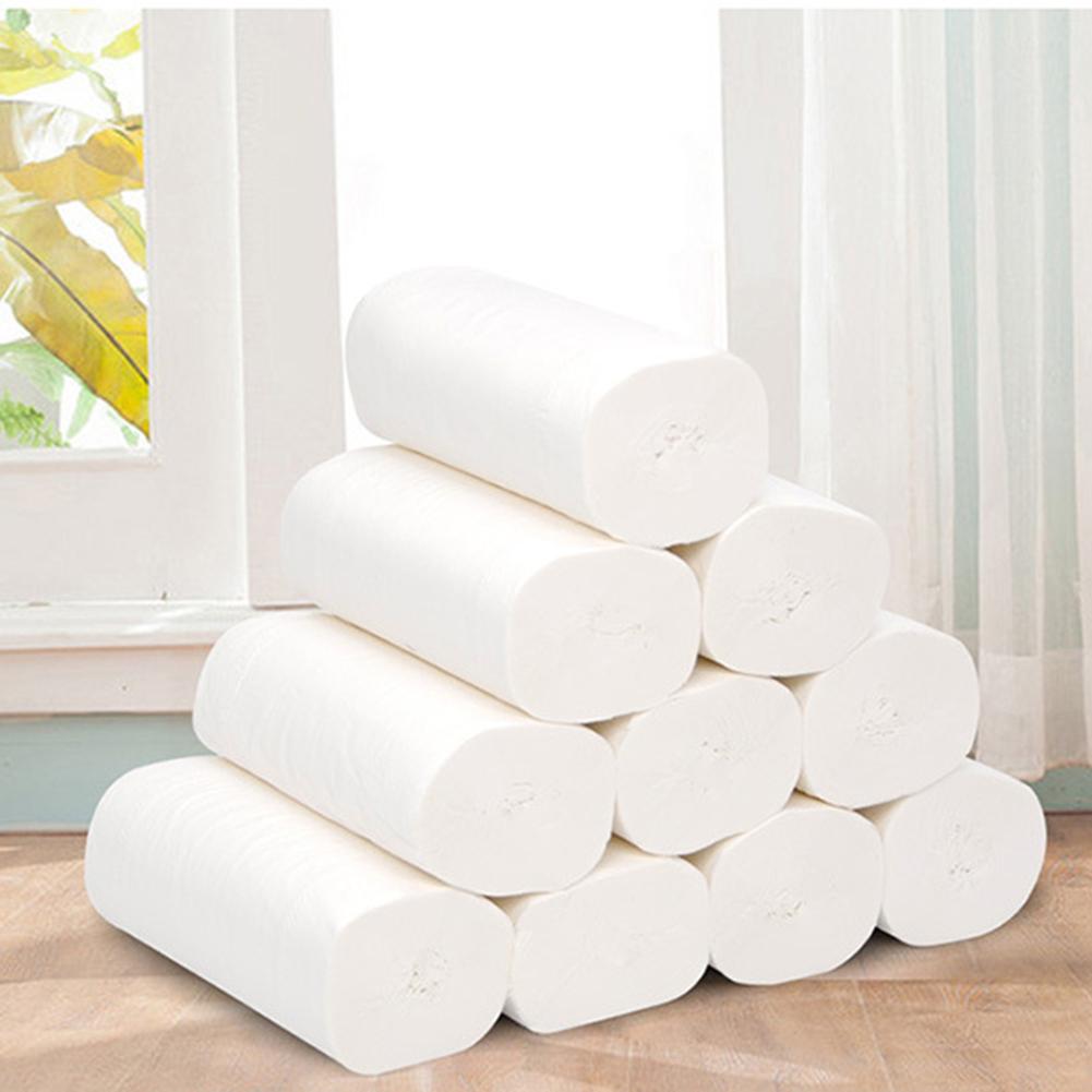 12 rullar handrent toalettpapper naturligt massivt papper servettservetter 4 lager tjocka bekväma servetter för vuxna barn