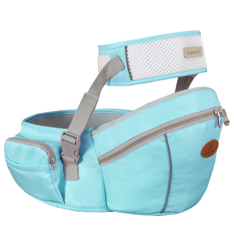 Baby Carrier Waist Stool Walkers Baby Sling Hold Waist Belt Backpack Hipseat Belt Kids Adjustable Infant Hip Seat Breathable: Sky blue