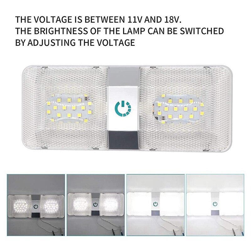 12V 48LED RV Ceiling Dome Light RV Bright Interior Lighting Trailer Lights for Outdoor Camper RV