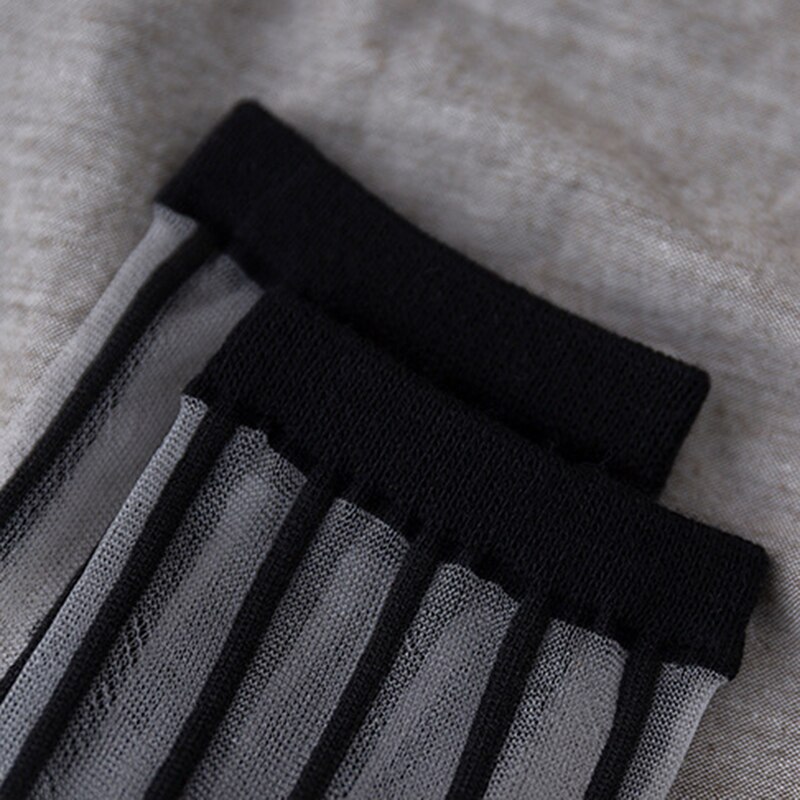 Dames zijden kanten transparante sokken zwart witte visnetsokken zomer elasticiteit enkel dunne damessokken doorschijnende kousen