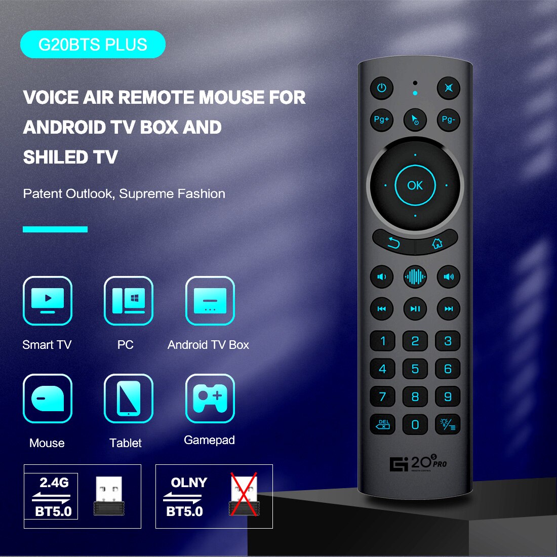 G20BTS Plus G20S Voice Remote Control Air Mouse Gyros IR Learning for ATV Android Box Backlit Remote Control For X3 Pro X4 AM7