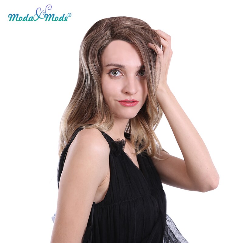 Moda & Mode hair 22” Blond Straight Synthetic Wig for Women African American L Part Synthetic Lace Front Wig