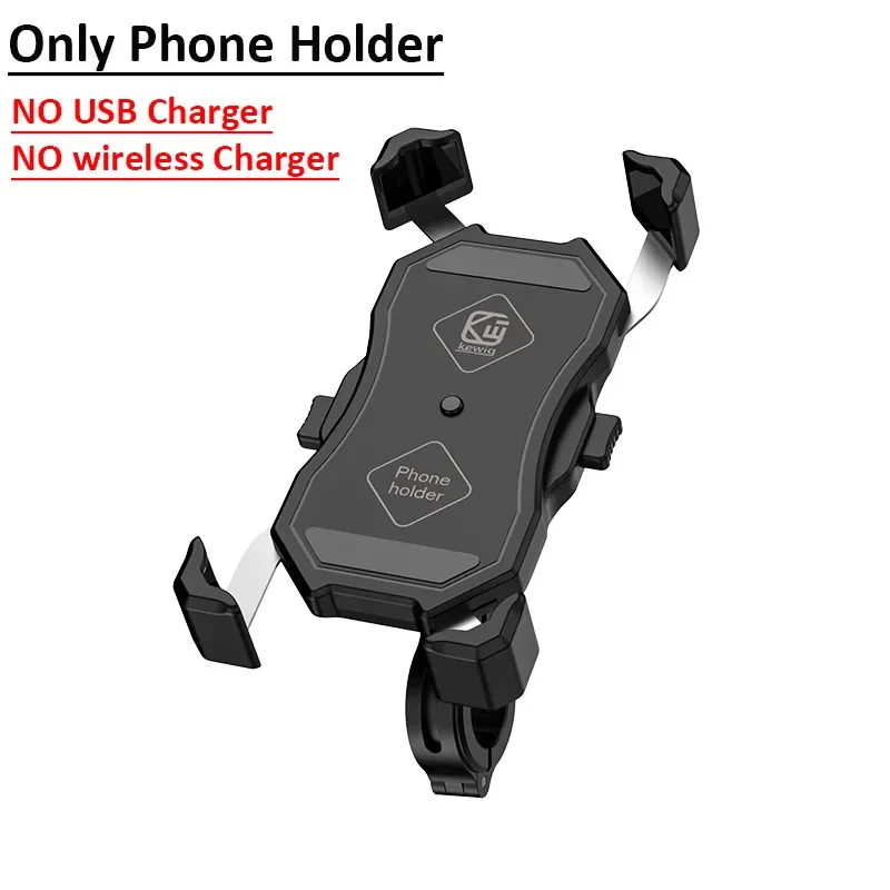 Motortelefoonhouder Snelle USB-oplader Snel draadloos opladen Moto Motorspiegelstandaard Mobiele telefoon Stuurhouder Ondersteuning: zwart