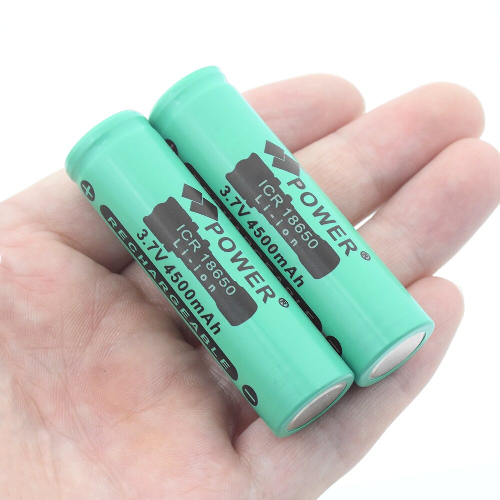 2Pcs 3.7 V 4500 MAH 18650 Lithium Rechargeable Battery 18650 Battery For Flashlight Bateries With Universal Charger