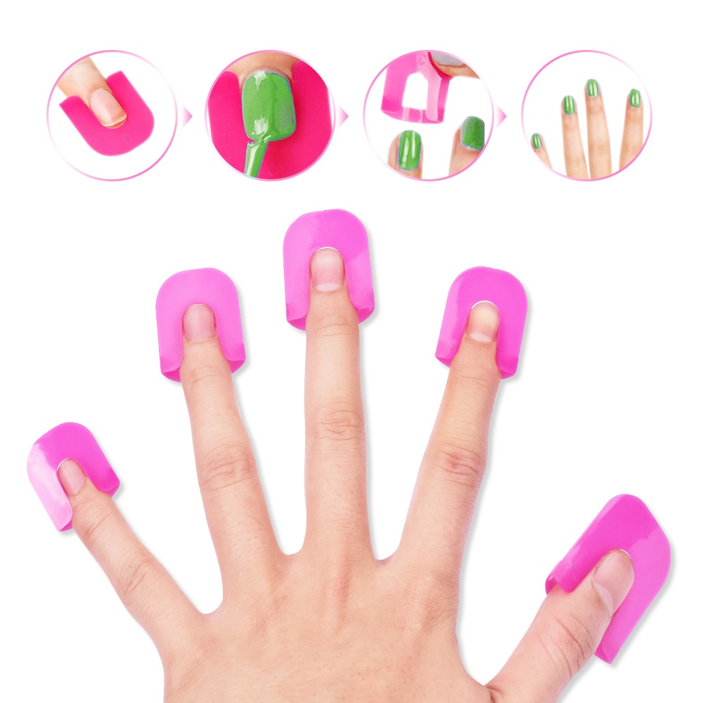 Nail Protector Cover Nail Manicure Tools for Finger Cover Nail Polish Shield Protector 10 Sizes Nail Polish Protector
