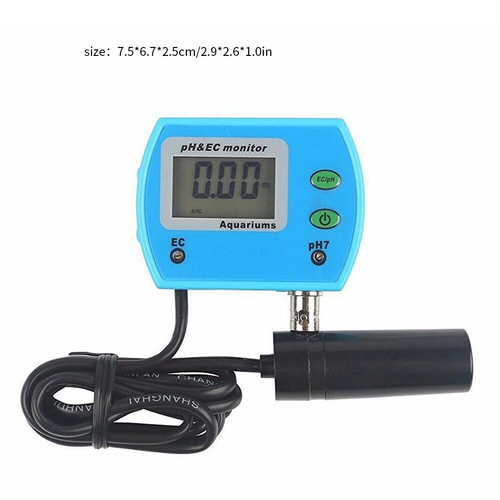 Lcd Water Meter Ph/Ec Meter Acidometer Digitale Display Water Meterfor Voor Huishoudelijke Drinkwater Zwembad Aquarium Water Blauw