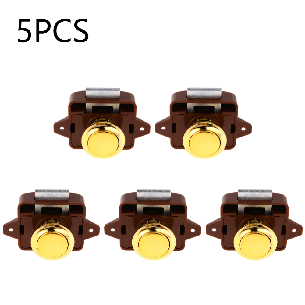 5/1 Uds. Cerradura de empuje de aleación de Zinc para Camper, coche, RV, caravana, barco, Motor, gabinete de casa, pestillo de cajón, cerraduras de botón para herrajes para muebles del hogar: Naranja