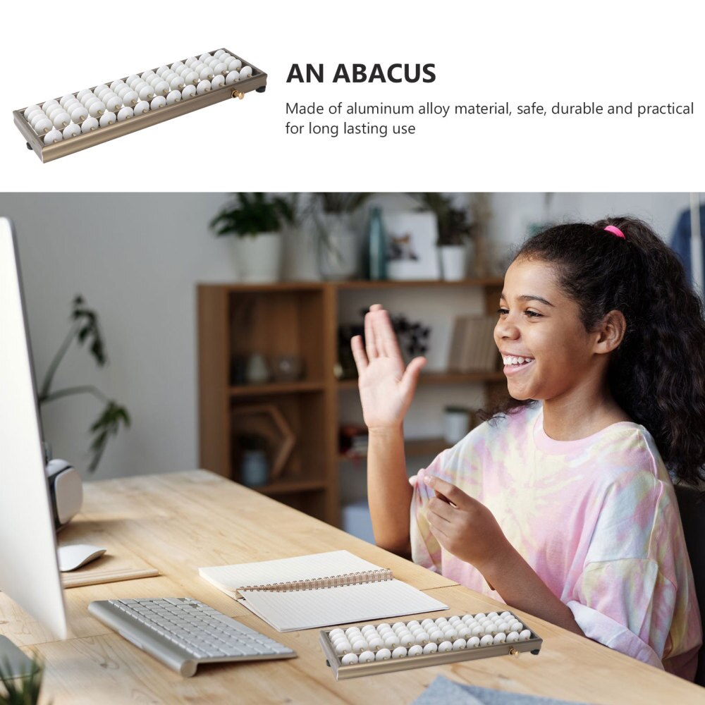 1Pc Aluminum Alloy Abacus 13 Digits Rods Arithmetic Abacus Caculating Chinese Abacus Math Leaning Brain Developing Educational T
