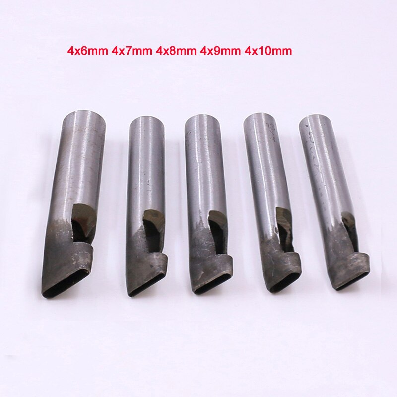Furador de couro para artesanato, 2mm 3mm 4mm, diy, buraco plano, fazer perfurador, conjunto de ferramentas de cinzel: 5pcs 4mm set
