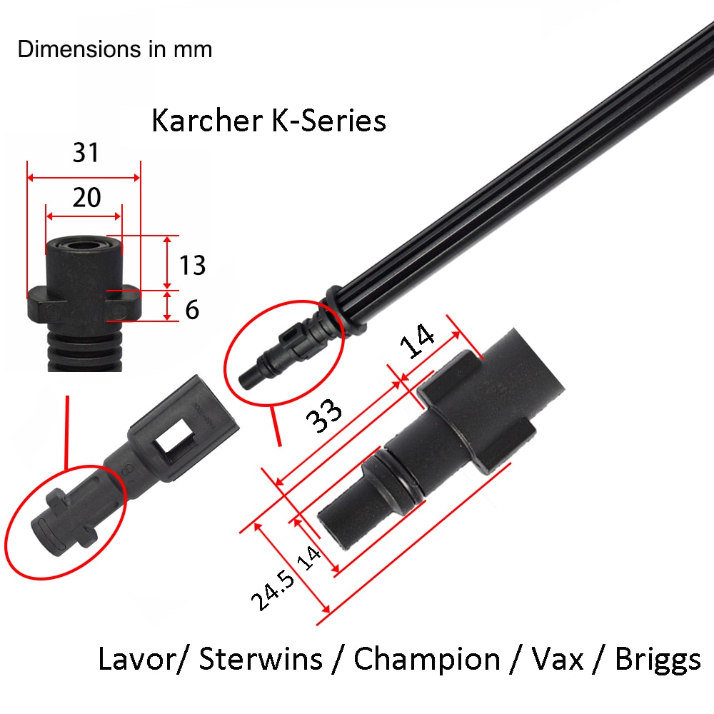 Hogedrukreiniger Adapter Connector Voor Bosch (Oud)/ Portland Lavor Kampioen Stewins Vax Lance Om Karcher Auto Wasmachine Spuitpistool