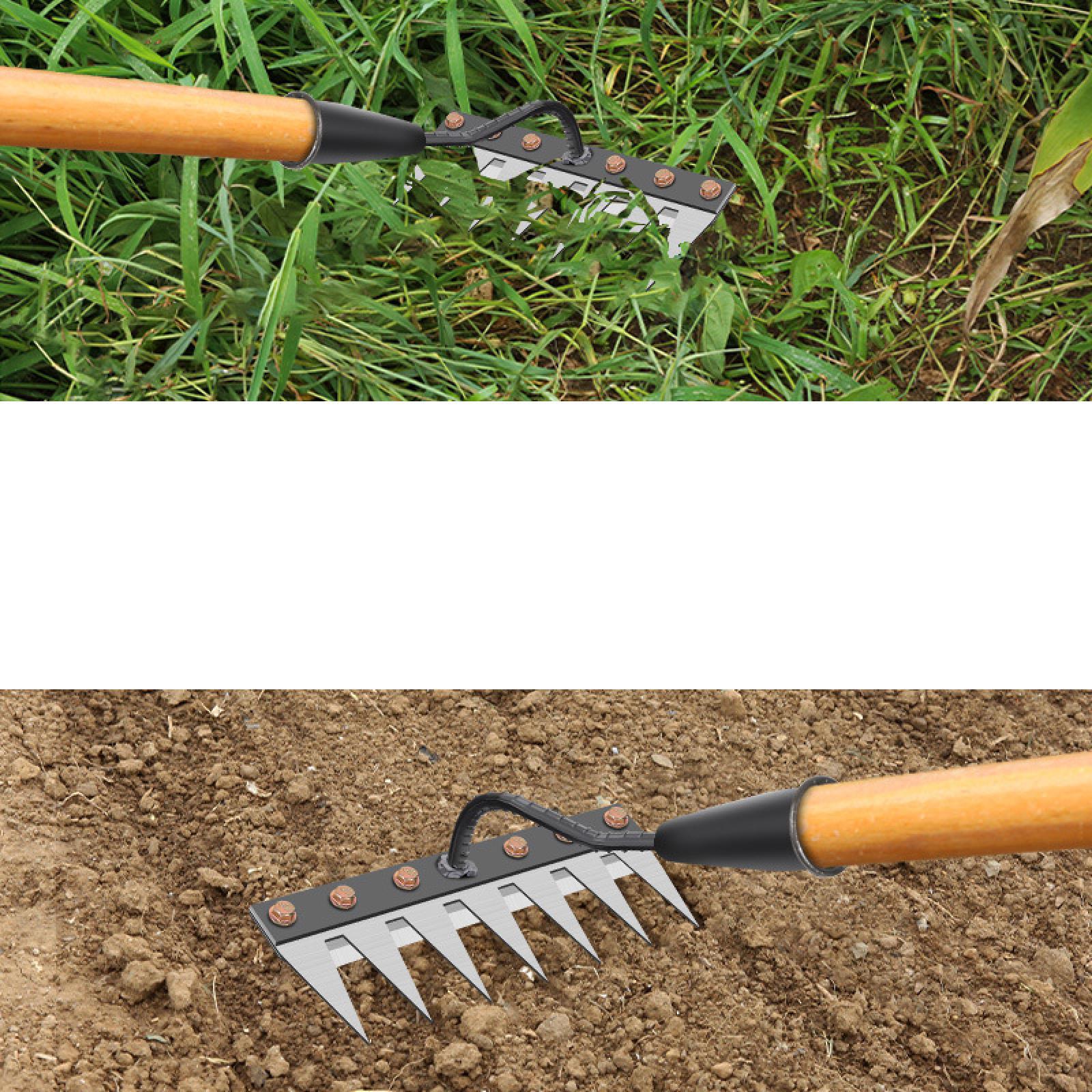 Garden Rake Head Gardening harrow Weeding Rake Digging Tilling Agricultural Tool Garden Hoe For Farming Loosening Cultivating