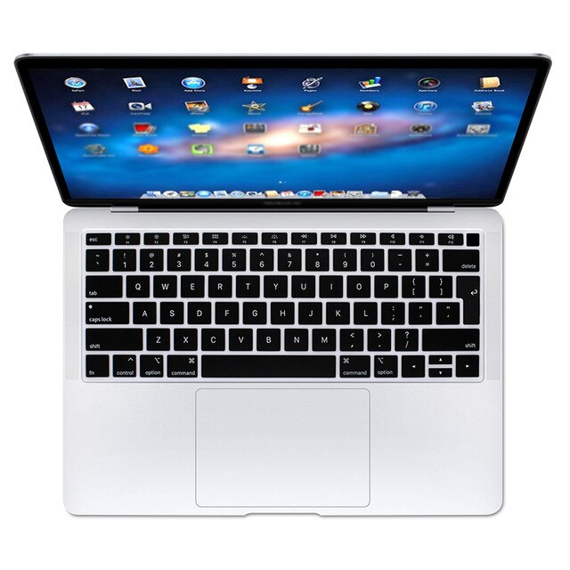 Spanish EU Teclado Keyboard Protector Cover Protective Skin For Apple MacBook Air 13 13.3 Inch A1932 Touch Fingerprint: Black