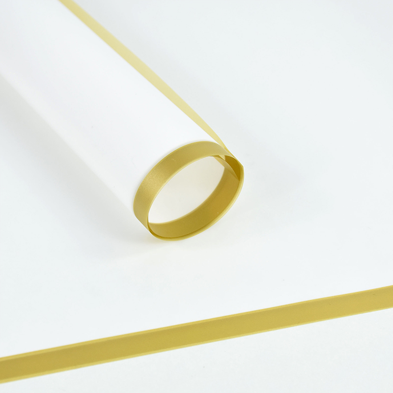 Papel de de flores con borde dorado, embalaje de medio transparente, ramo de floristería, papel de para boda, de cumpleaños, 5 uds.: Verde claro