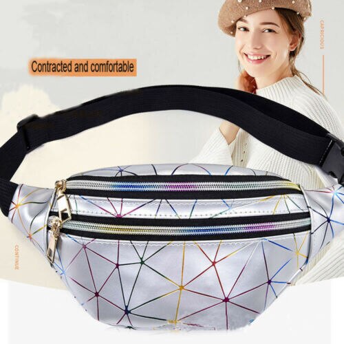 Vrouwen Meisje Lederen Taille Fanny Pack Tas Reizen Portemonnee Eenvoudige Mode Taille Tas Zwart Roze Zilver