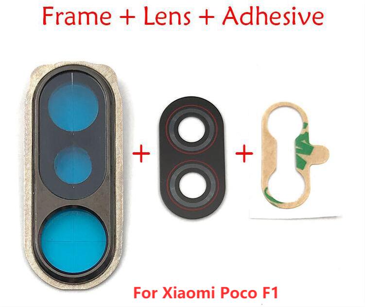 Voor Xiaomi Poco M3 X2 F2 Pro F3 Real Terug Camera Glazen Lens Met Lijm Lijm Zieker + Frame Houder voor Xiaomi Poco X3 Nfc F1: Poco F1 With Frame